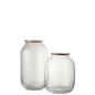Vaso decorativo con coperchio in sughero in vetro trasparente H41cm Vaso decorativo con coperchio in sughero in vetro trasparente H41cm