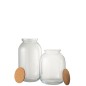 Vaso decorativo con coperchio in sughero in vetro trasparente H41cm Vaso decorativo con coperchio in sughero in vetro trasparente H41cm