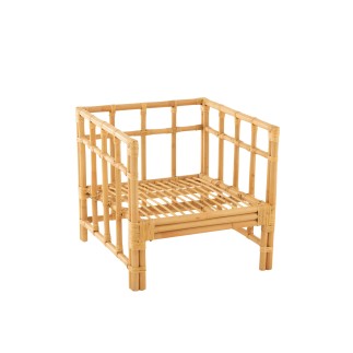 Fauteuil avec coussin en rotin naturel blanc 67x73x64 cm