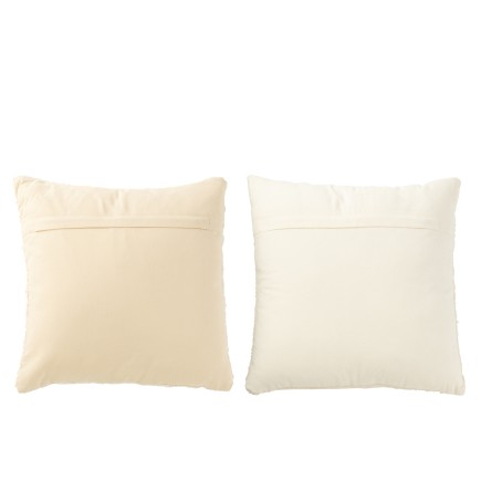 Cuscino quadrato in cotone crema 45x45x12 cm (Venduto in set da 2)