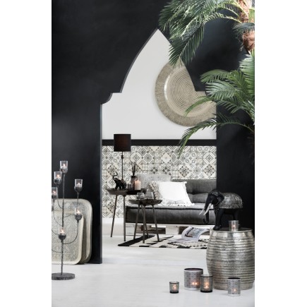 Set di 3 tavolini impilabili in metallo grigio 52x52x58 cm
