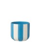 Macetero cerámica rayada azul y blanca, 15 x 14 x 14 cm Macetero cerámica rayada azul y blanca, 15 x 14 x 14 cm