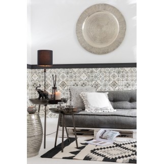 Set di 3 tavolini impilabili in metallo grigio 52x52x58 cm