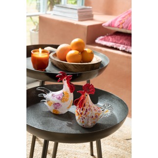 Set di 3 tavolini impilabili in metallo grigio 52x52x58 cm