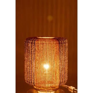 Lampe de table en corde et métal bleu 34x34x39 cm