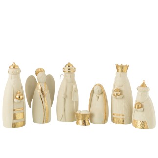 Crèche 7 pièces en résine multicolore 73x8.5x28 cm