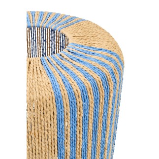 Lampe de table en corde et métal bleu 34x34x39 cm