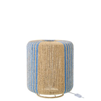 Lampe de table en corde et métal bleu 34x34x39 cm