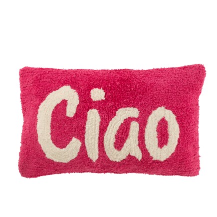 Almofada retangular «Ciao» rosa 30x50x15 cm