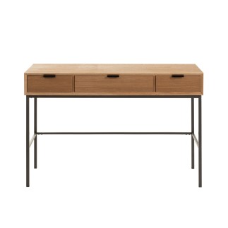 Console avec 3 tiroirs en bois naturel 120x41x78 cm