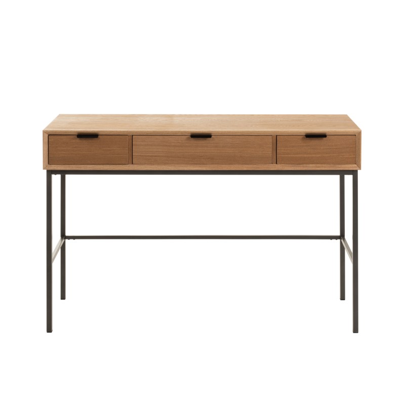 Console avec 3 tiroirs en bois naturel 120x41x78 cm