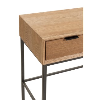 Console avec 3 tiroirs en bois naturel 120x41x78 cm