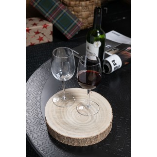 Rondelle de paulownia en bois naturel 25x25x3.5 cm