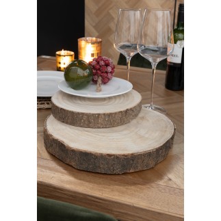 Rondelle de paulownia en bois naturel 25x25x3.5 cm