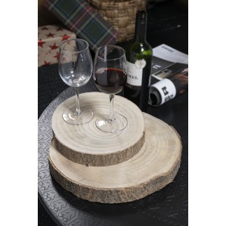 Rondelle de paulownia en bois naturel 25x25x3.5 cm