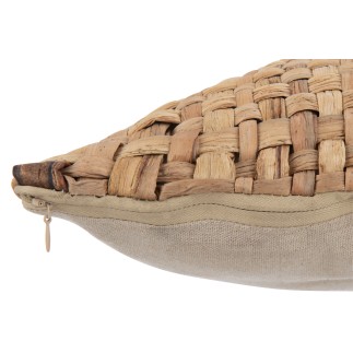 Coussin carré en textile naturel 45x45x10 cm