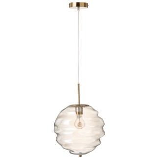 Lampada a sospensione in vetro marrone 30x30x34 cm