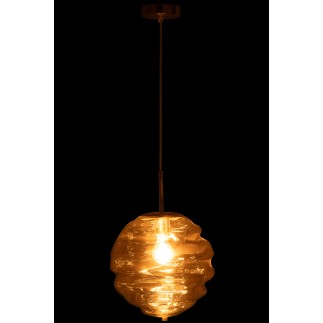 Lampada a sospensione in vetro marrone 30x30x34 cm