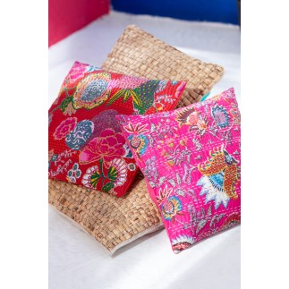 Coussin carré en textile naturel 45x45x10 cm