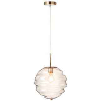 Lampada a sospensione in vetro marrone 30x30x34 cm