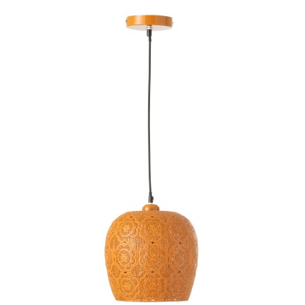 Candeeiro suspenso em metal laranja 23,5 x 23,5 x 39 cm