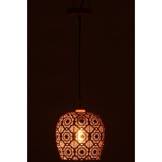 Lampada a sospensione in metallo arancione 23.5x23.5x39 cm
