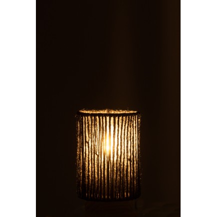 Lâmpada LED em metal preto 10,5 x 10,5 x 16 cm