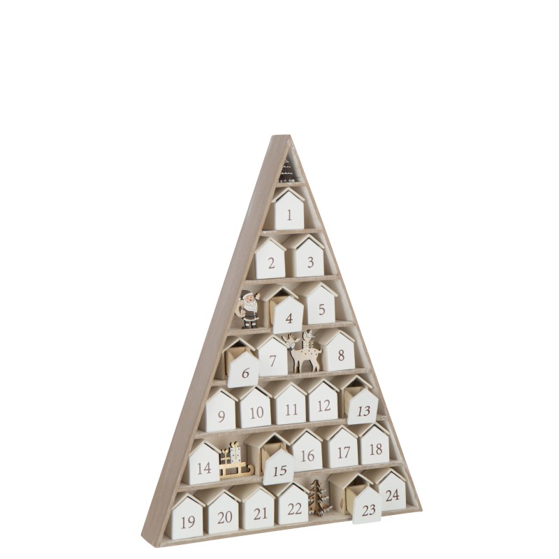 Calendrier de l'Avent arbre en contreplaqué blanc 32x5.5x45 cm Calendrier de l'Avent arbre en contreplaqué blanc 32x5.5x45 cm