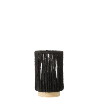 Lâmpada LED em metal preto 10,5 x 10,5 x 16 cm