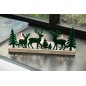 Décoration de Noël 3 porte-bougies en métal vert 28x8x11 cm Décoration de Noël 3 porte-bougies en métal vert 28x8x11 cm
