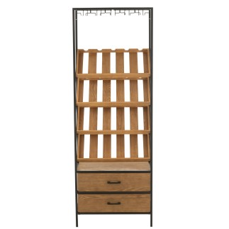 Portabottiglie in legno beige 60x33x169 cm