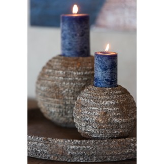 Vela pilar de parafina azul 10x10x25 cm