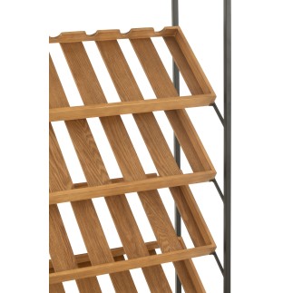 Botellero de madera beige, 60 x 33 x 169 cm