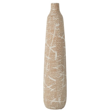 Vase en céramique beige 15.5x15.5x69.5 cm