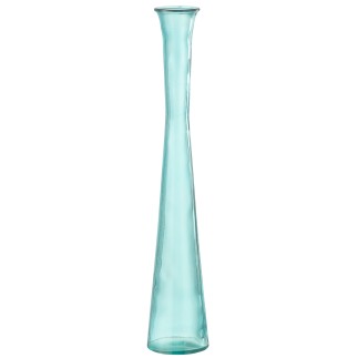 Vase en verre bleu ciel 9.5x9.5x51 cm