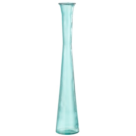 Vase en verre bleu ciel 9.5x9.5x51 cm