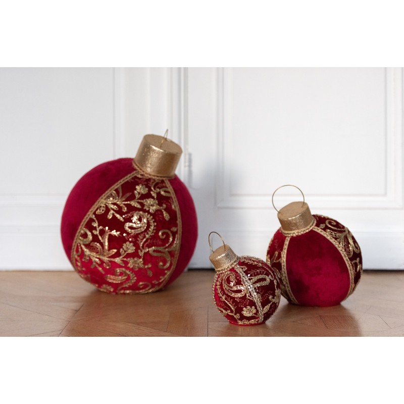 Bola decorativa de poliresina roja 23x23x32 cm Bola decorativa de poliresina roja 23x23x32 cm