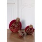 Boule de décorative en polyrésine rouge 23x23x32 cm Boule de décorative en polyrésine rouge 23x23x32 cm