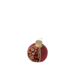 Boule de décorative en polyrésine rouge 23x23x32 cm