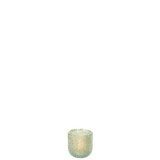Photophore en verre vert 8x8x9 cm