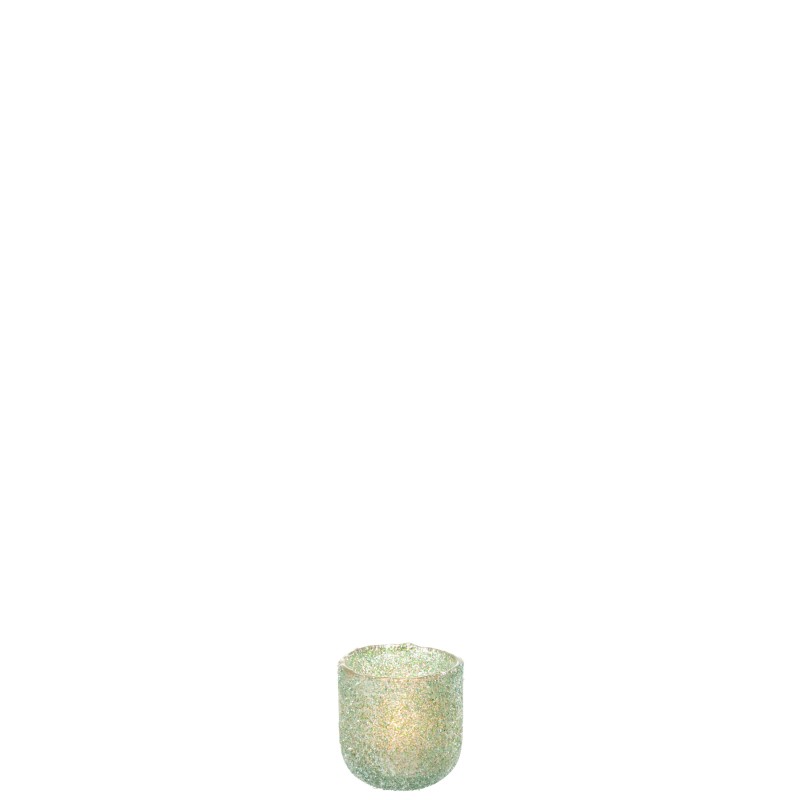 Photophore en verre vert 8x8x9 cm Photophore en verre vert 8x8x9 cm