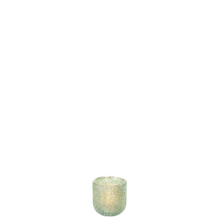 Photophore en verre vert 8x8x9 cm