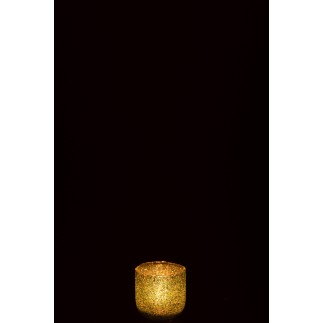 Photophore en verre vert 8x8x9 cm