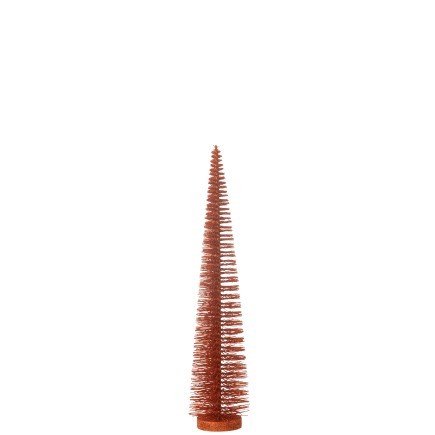 Albero di Natale glitterato in plastica color rame 10x10x39 cm