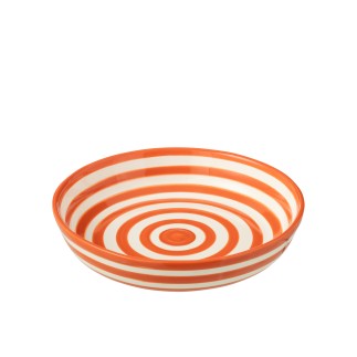 Piatto in ceramica arancione 25x25x6 cm
