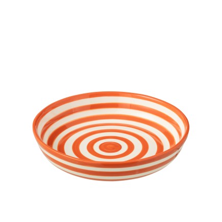 Plat en céramique orange 25x25x6 cm