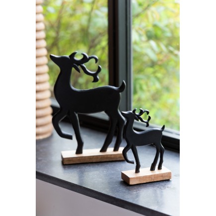 Renne su Base in Alluminio/Legno Nero Grande
