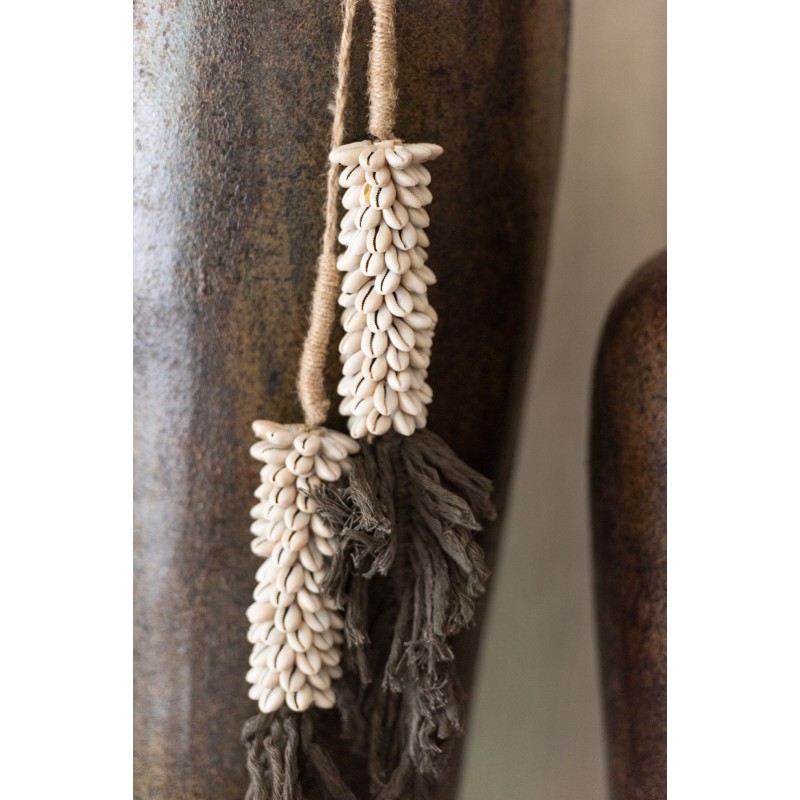 Suspension de coquillages avec cordes en textile naturel 66x18x3 cm Suspension de coquillages avec cordes en textile naturel 66x18x3 cm