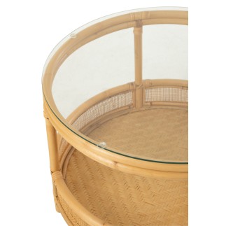 Table basse en bois naturel 70x70x47 cm