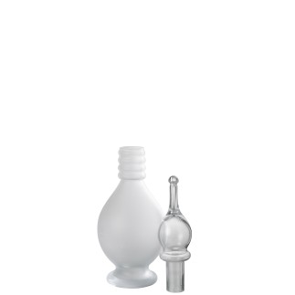 Botella decorativa con tapón de cristal transparente, 13,5 x 13,5 x 40 cm